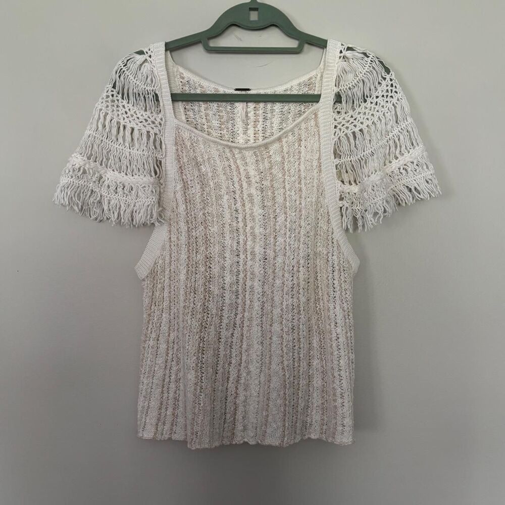 Free-people Women's White and Cream Blouse